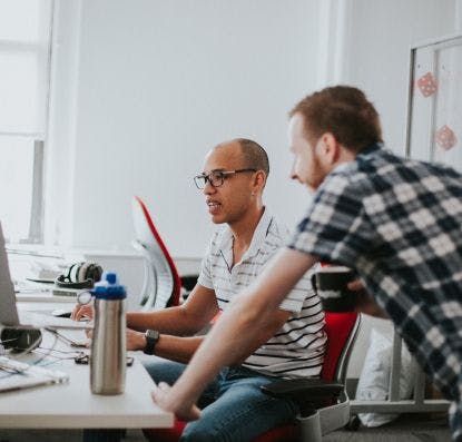 Developer working on a Code Audit at their desk