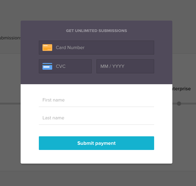 FormKeep's payment
modal