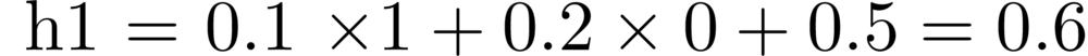 Equation for hidden 1 extracted from the linear algebra equation