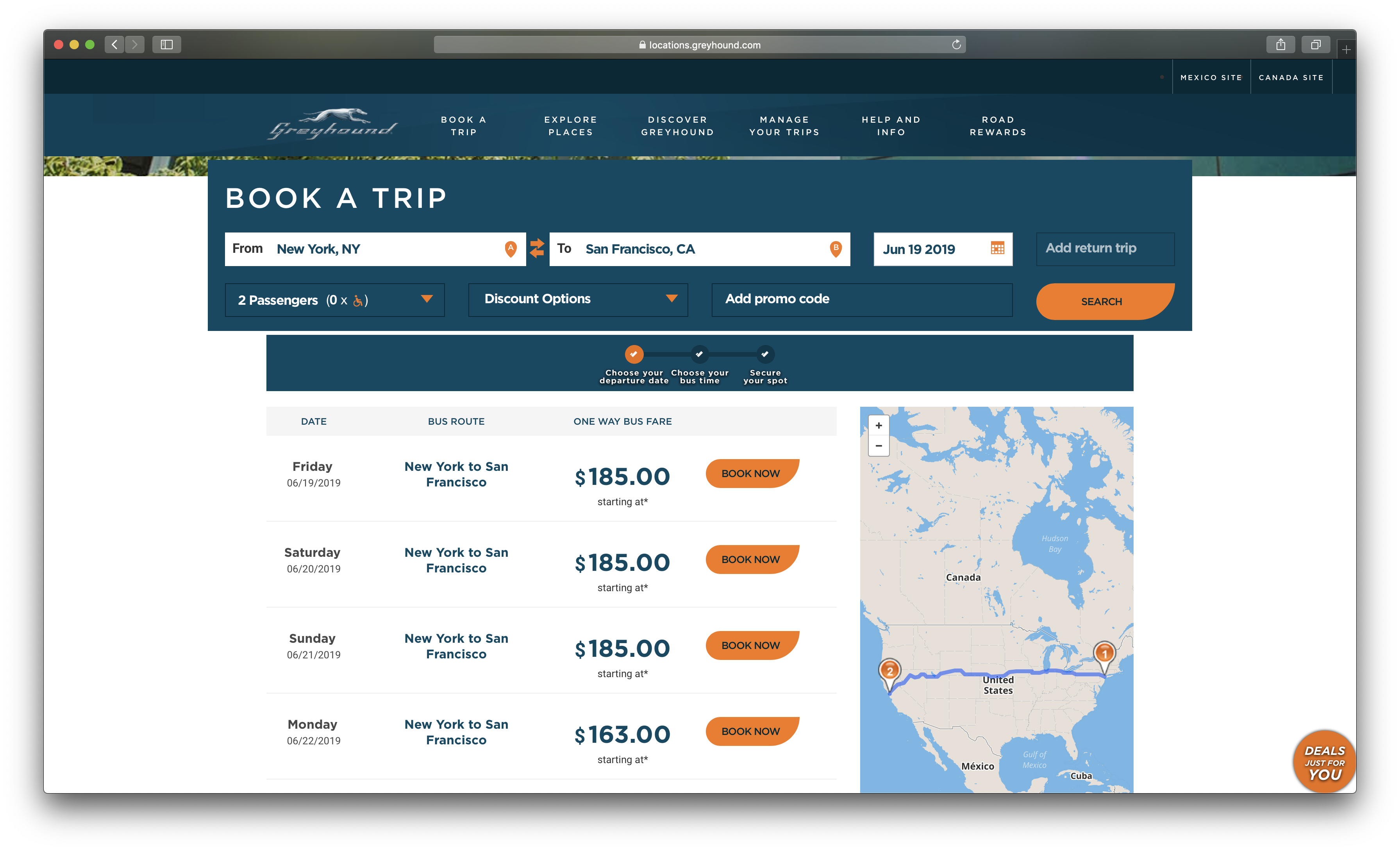 Prices for Greyhound for July 2019